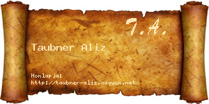 Taubner Aliz névjegykártya